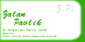zalan pavlik business card